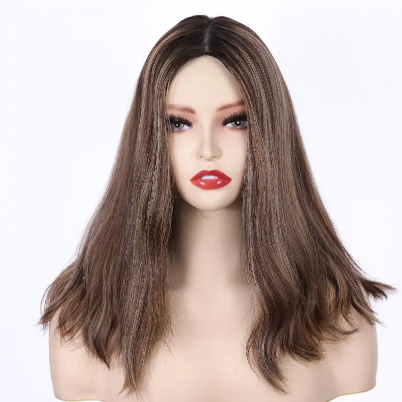 Top quality virgin Human Hair silk top With weft Back Kosher Wig for ladies